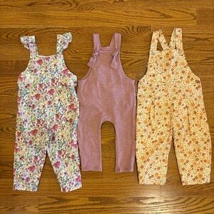 set of 3 overalls, 24M-3T